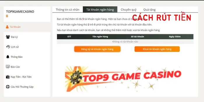 Cách rút tiền tại game casino online