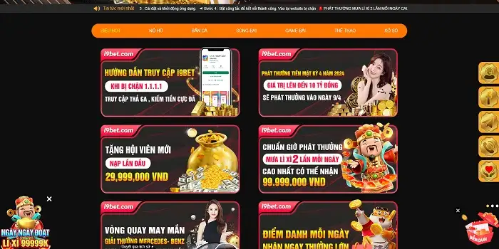 Các gói khuyến mãi thành viên tại nhà cái i9Bet199