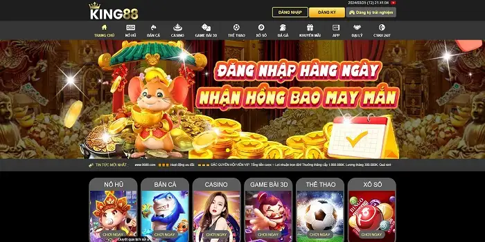 Đăng nhập King88678 hàng ngày nhận bao hồng may mắn