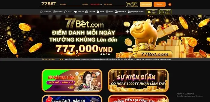 77Bet.Com khuyến mãi khủng mỗi ngày