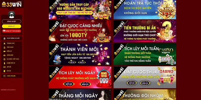 Hoạt động ưu đãi và khuyến mãi tại 33Win1